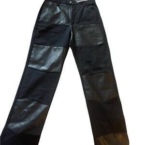 American Stitch Denim + Faux Leather Pants β Size 28 β NWT!